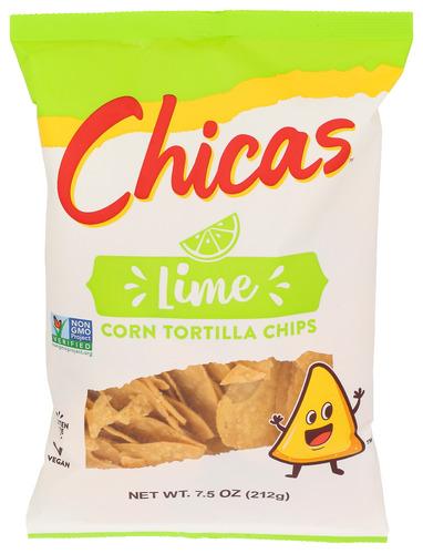Chicas Chips Tortilla Lime Sslt - 7.5 Oz (9 Units)