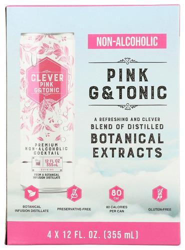 Clever Mixer Pink G Tonic Na 4Pk - 48 Fo (6 Units)