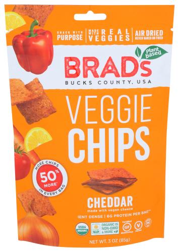 Brads Plant Based Chip Cheddar - 3 Oz (12 Units)