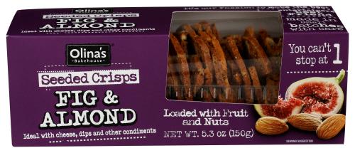 Olinas Bakehouse Crisps Fig & Almond Seeded - 5.3 Oz (12 Units)