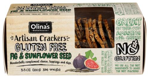 Olinas Bakehouse Crackers Fig & Sunflower - 3.5 Oz (12 Units)