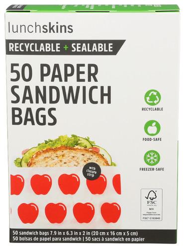 Lunchskins Bag Paper Sandwich Apple - 50 Pc (12 Units)