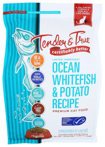 Tender And True Kibble Cat Ocn Whtfsh Pot - 7 Lb (5 Units)