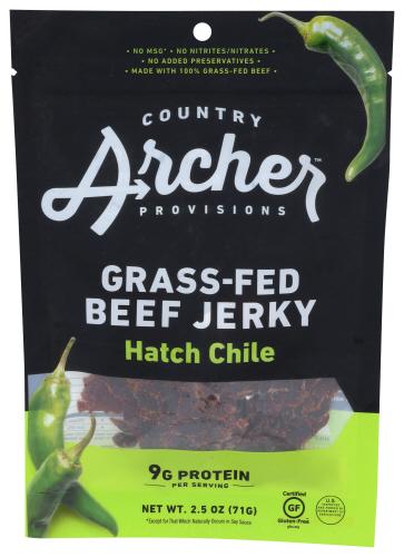 Country Archer Jerky Beef Hatch Chile - 2.5 Oz (12 Units)