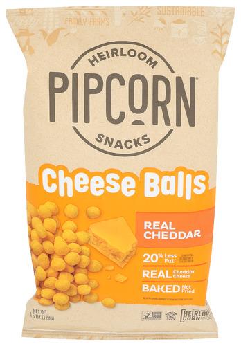 Pipcorn Cheese Balls Cheddar - 4.5 Oz (12 Units)