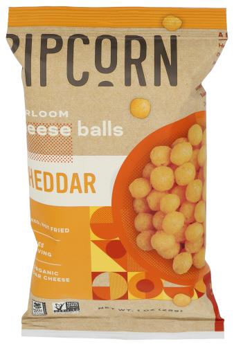 Pipcorn Cheese Ball Cheddar - 1 Oz (24 Units)
