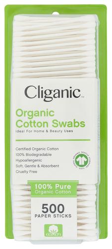 Cliganic Swabs Cotton Organic - 500 Ct (1 Units)