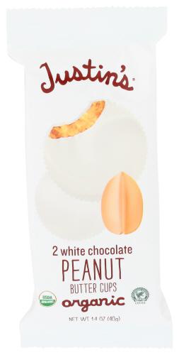 Justins Chocolate Cup Pntbttr White - 1.4 Oz (12 Units)