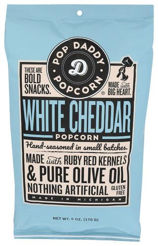 Pop Daddy Popcorn & Pretzels Popcorn Wh Cheddar Cheese - 6 Oz (12 Units)