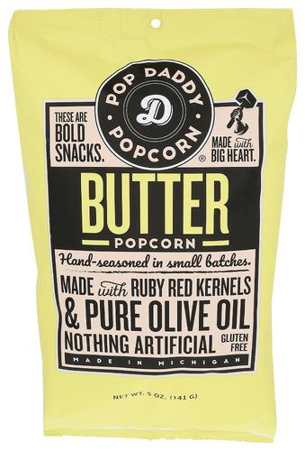 Pop Daddy Popcorn & Pretzels Popcorn Natural Butter - 5 Oz (12 Units)