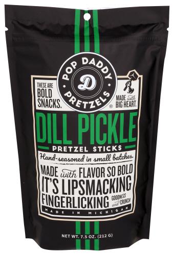 Pop Daddy Popcorn & Pretzels Pretzels Pickle Dill - 7.5 Oz (12 Units)