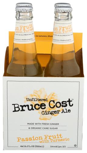 Bruce Cost Ginger Ale Ginger Ale Pass Fruit 4Pk - 48 Fo (6 Units)
