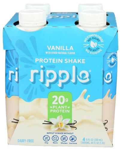 Ripple Plant Prtn Rtd 4Pk Vanilla - 44 Fo (6 Units)