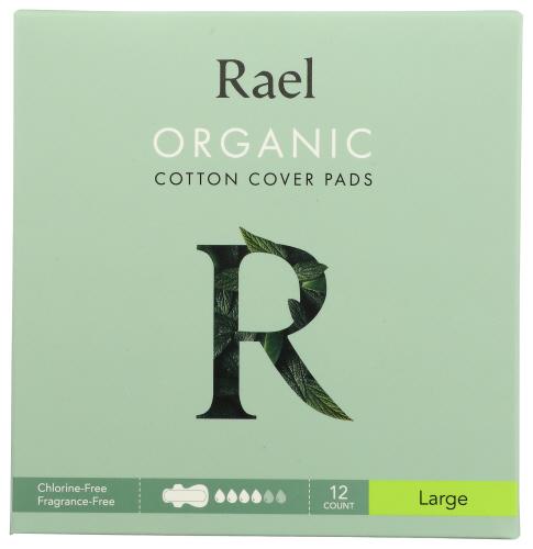 Rael Pads Cover Lg Cotton Organic - 12 Ea (1 Units)