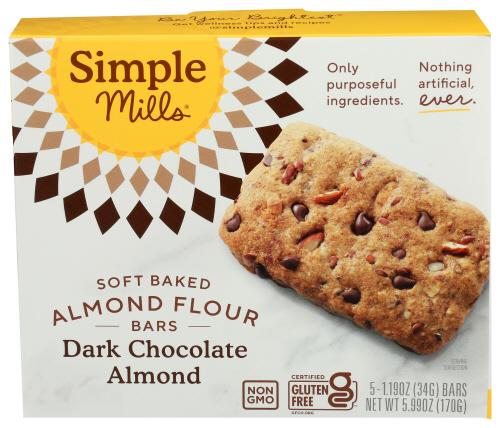 Simple Mills Bar Sft Bk Drk Chocolate Almond - 5.99 Oz (6 Units)