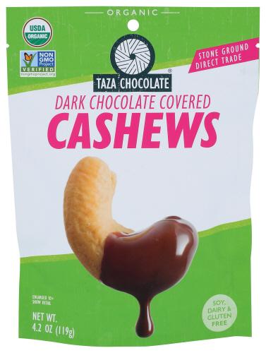 Taza Chocolate Cashew Drk Chocolate Covered Organic - 3.5 Oz (12 Units)