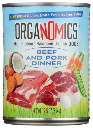 Organomics Food Dog Flavr Beef Pork - 12.5 Oz (12 Units)