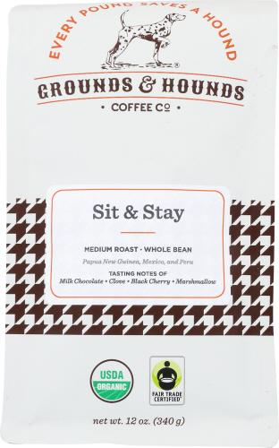 Grounds & Hounds Coffee Coffee Sit Stay Wb - 12 Oz (8 Units)