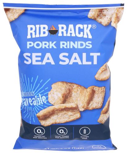 Rib Rack Pork Rinds Sea Salt - 4 Oz (12 Units)