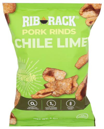 Rib Rack Pork Rinds Chile Lime - 4 Oz (12 Units)