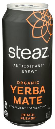 Steaz Yerba Mate Peach Please - 16 Fo (12 Units)
