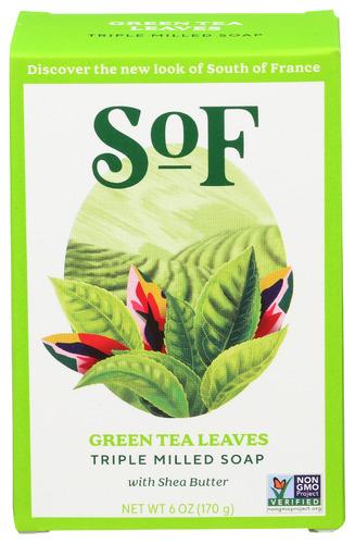 South Of France Soap Bar Green Tea Leaves - 6 Oz (3 Units)