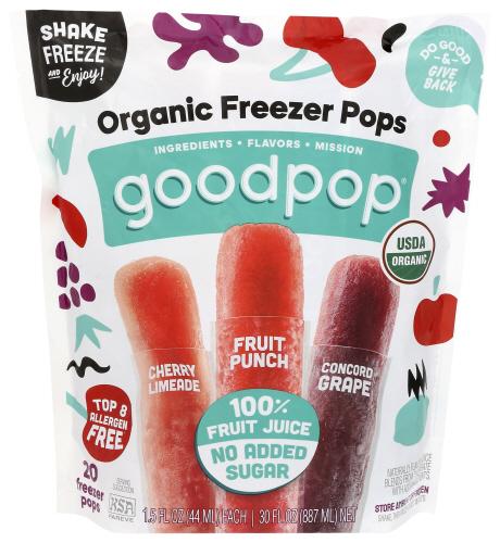 Goodpops Freezer Pops Organic 20Pc - 30 Fo (6 Units)
