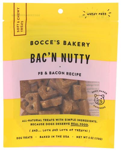 Bocces Bakery Treat Dog Bacon Pb - 6 Oz (12 Units)