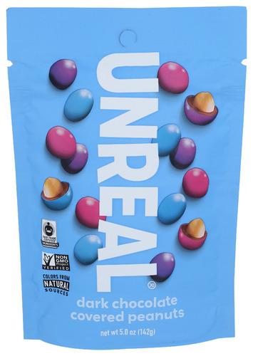 Unreal Chocolate Dk Candy Ctd Pnuts - 5 Oz (6 Units)