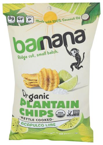 Barnana Chips Plantain Lime Organic - 5 Oz (6 Units)