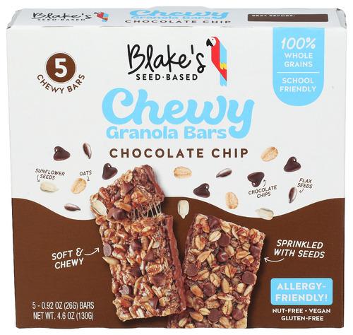 Blakes Seed Based Bars Chewy Chocolate Chip 5Ct - 4.6 Oz (6 Units)