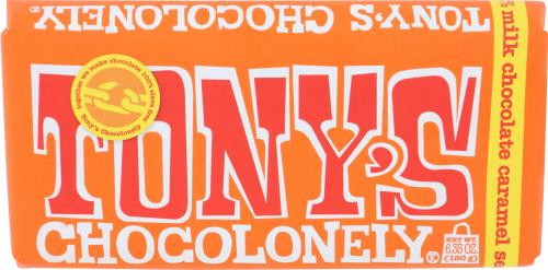 Tonys Chocolonely Bar Chocolate Milk Caramel Sea Salt - 6.35 Oz (15 Units)