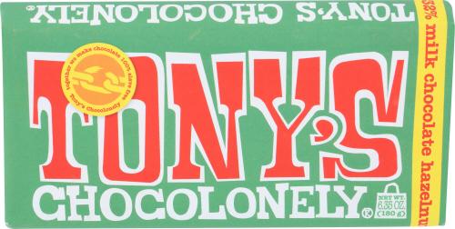 Tonys Chocolonely Bar Chocolate Milk Hazelnut - 6.35 Oz (15 Units)