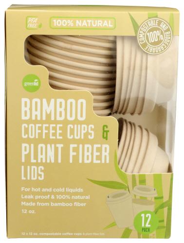 Greenlid Cups Bamboo Wlid 12Pk - 12 Pk (10 Units)