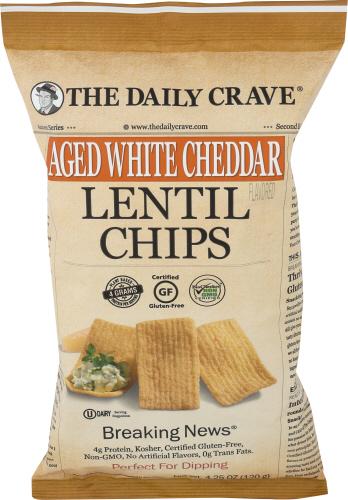 The Daily Crave Chip Lentil Aged White Cheddar - 4.25 Oz (8 Units)