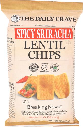 The Daily Crave Chip Lentil Spicy Srirach - 4.25 Oz (8 Units)