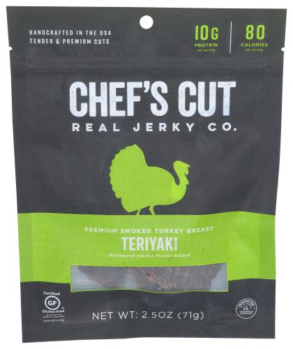 Chefs Cut Jerky Turkey Teriyaki - 2.5 Oz (8 Units)