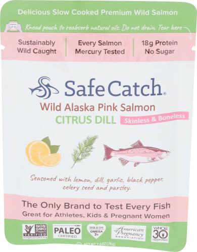 Safecatch Salmon Citrus Dill Pouch - 2.6 Oz (12 Units)