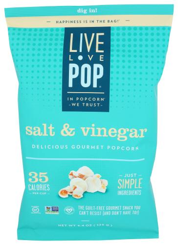 Live Love Pop Popcorn Salt & Vinegar - 4.4 Oz (12 Units)