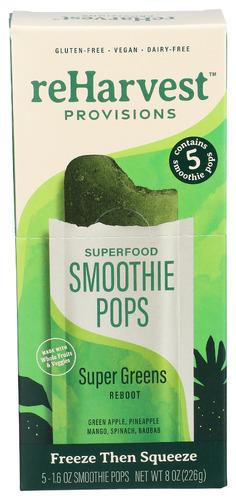 Reharvest Pops Super Green 5Pc - 8 Oz (6 Units)