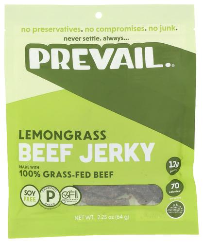 Prevail Jerky Beef Lemongrass - 2.25 Oz (8 Units)
