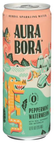 Aura Bora Water Sprkl Watermelon - 12 Fo (12 Units)