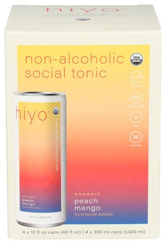 Hiyo Seltzer Peach Mango 4Pk - 48 Fo (6 Units)