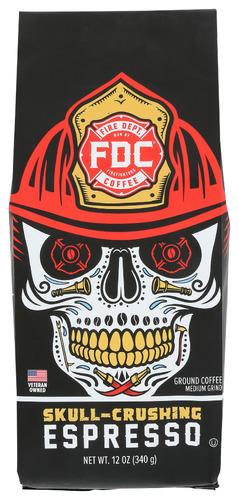 Fire Department Coffee Espresso Grnd Skull Crush - 12 Oz (6 Units)