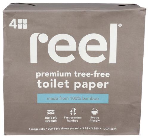 Reel Paper Tissue Bath Bamboo 3Ply - 4 Pk (6 Units)