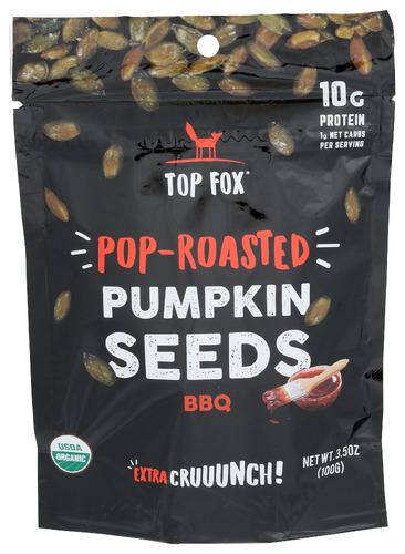 Top Fox Seeds Pop Roasted Pumpkin Bbq - 3.5 Oz (6 Units)