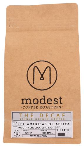 Modest Coffee Roasters Coffee The Decaf - 12 Oz (6 Units)