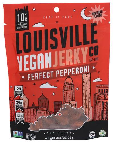 Louisville Vegan Jerky Jerky Pepperoni - 3 Oz (10 Units)