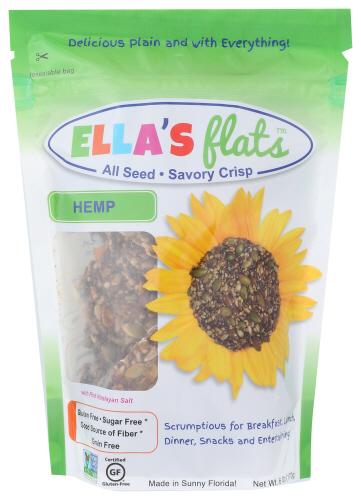 Ellas Flats Crackers Hemp - 4.8 Oz (6 Units)