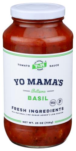 Yo Mamas Foods Sauce Tomato Basil - 25 Oz (6 Units)